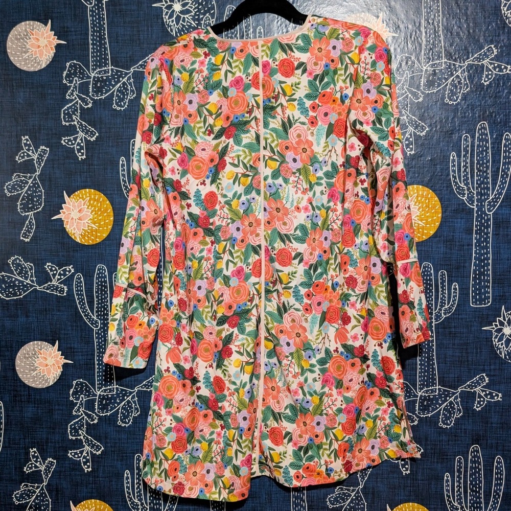 Rifle Paper Co. x Summersalt Garden Party Cloud 9 Sleep Shirt Dress Size XS - Picture 6 of 7